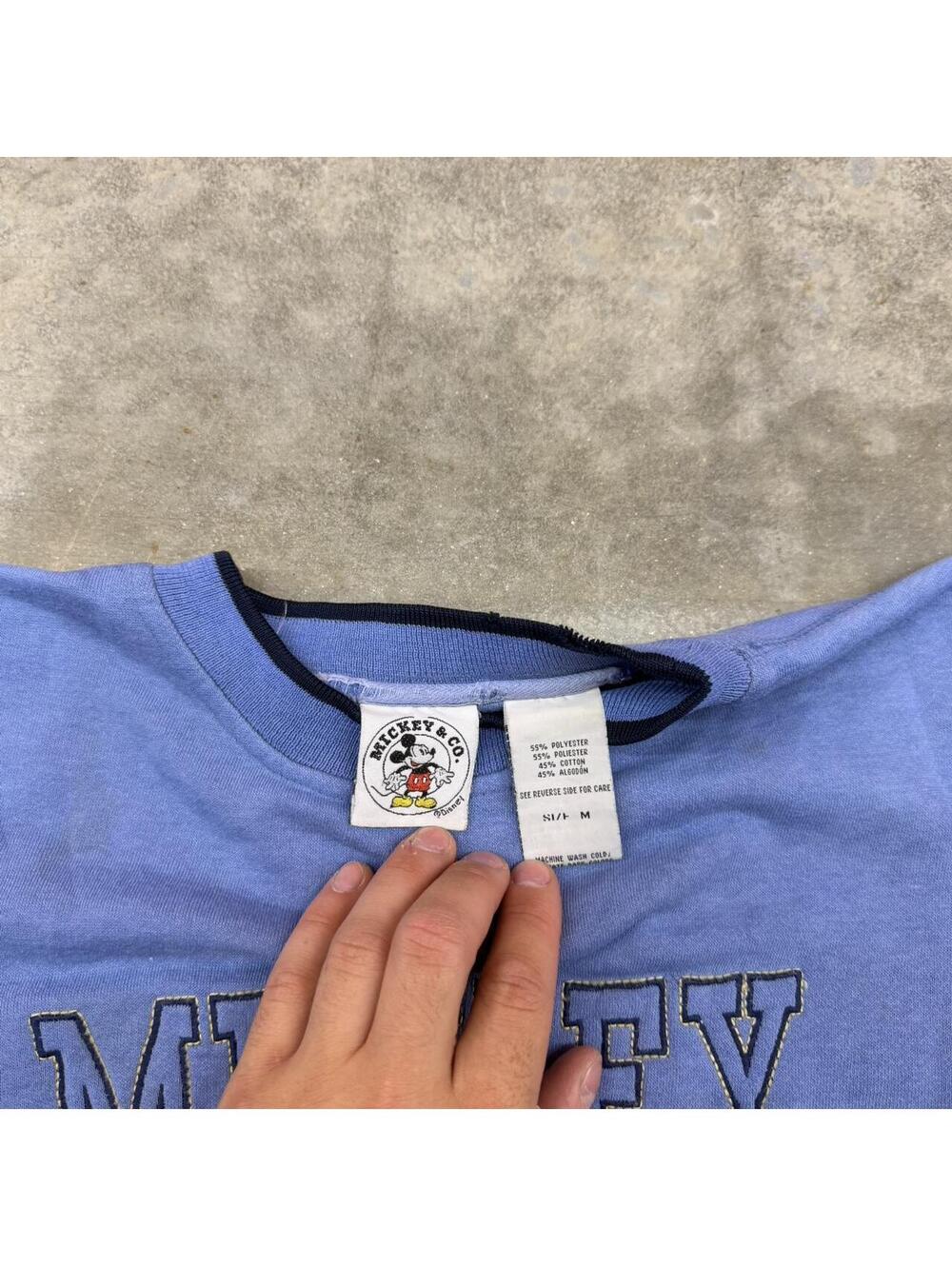 vintage mickey mouse sportswear blue disney crewneck size medium HAS STAIN - Picture 5 of 6